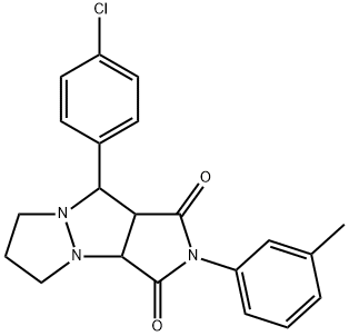 9-(4-chlorophenyl)-2-(3-methylphenyl)tetrahydro-5H-pyrazolo[1,2-a]pyrrolo[3,4-c]pyrazole-1,3(2H,3aH)-dione Structure