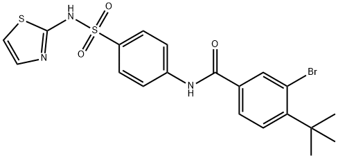 3-bromo-4-tert-butyl-N-{4-[(1,3-thiazol-2-ylamino)sulfonyl]phenyl}benzamide 구조식 이미지