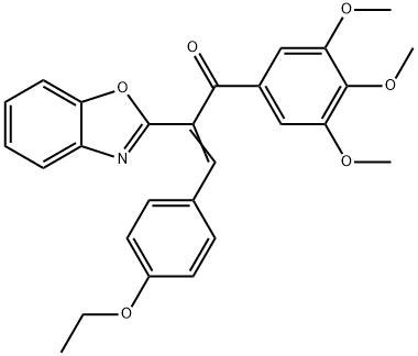 2-(1,3-benzoxazol-2-yl)-3-(4-ethoxyphenyl)-1-(3,4,5-trimethoxyphenyl)-2-propen-1-one Structure