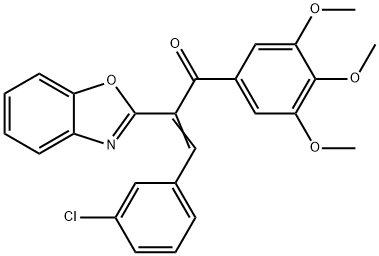 2-(1,3-benzoxazol-2-yl)-3-(3-chlorophenyl)-1-(3,4,5-trimethoxyphenyl)-2-propen-1-one 구조식 이미지