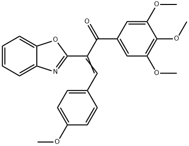 2-(1,3-benzoxazol-2-yl)-3-(4-methoxyphenyl)-1-(3,4,5-trimethoxyphenyl)-2-propen-1-one 구조식 이미지