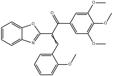 2-(1,3-benzoxazol-2-yl)-3-(2-methoxyphenyl)-1-(3,4,5-trimethoxyphenyl)-2-propen-1-one 구조식 이미지
