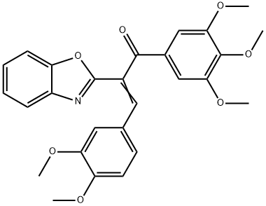2-(1,3-benzoxazol-2-yl)-3-(3,4-dimethoxyphenyl)-1-(3,4,5-trimethoxyphenyl)-2-propen-1-one Structure