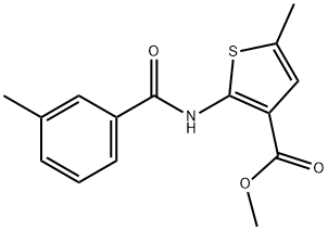 methyl 5-methyl-2-[(3-methylbenzoyl)amino]thiophene-3-carboxylate 구조식 이미지