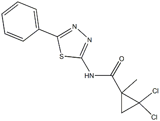 2,2-dichloro-1-methyl-N-(5-phenyl-1,3,4-thiadiazol-2-yl)cyclopropanecarboxamide 구조식 이미지