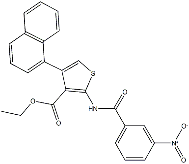 ethyl 2-({3-nitrobenzoyl}amino)-4-(1-naphthyl)-3-thiophenecarboxylate 구조식 이미지