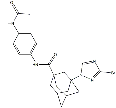 N-{4-[acetyl(methyl)amino]phenyl}-3-(3-bromo-1H-1,2,4-triazol-1-yl)-1-adamantanecarboxamide Structure