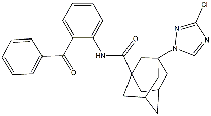 N-(2-benzoylphenyl)-3-(3-chloro-1H-1,2,4-triazol-1-yl)-1-adamantanecarboxamide 구조식 이미지