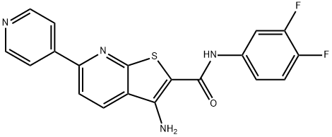 3-amino-N-(3,4-difluorophenyl)-6-(4-pyridinyl)thieno[2,3-b]pyridine-2-carboxamide 구조식 이미지