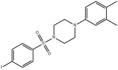 1-(3,4-dimethylphenyl)-4-[(4-iodophenyl)sulfonyl]piperazine 구조식 이미지