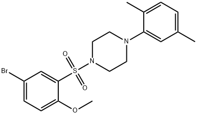4-bromo-2-{[4-(2,5-dimethylphenyl)-1-piperazinyl]sulfonyl}phenyl methyl ether 구조식 이미지