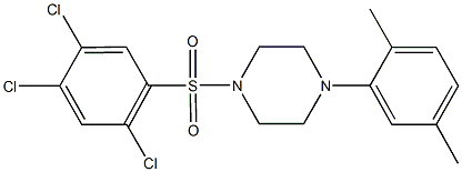 1-(2,5-dimethylphenyl)-4-[(2,4,5-trichlorophenyl)sulfonyl]piperazine Structure