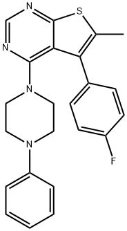 5-(4-fluorophenyl)-6-methyl-4-(4-phenyl-1-piperazinyl)thieno[2,3-d]pyrimidine 구조식 이미지