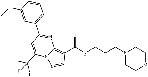 5-(3-methoxyphenyl)-N-[3-(4-morpholinyl)propyl]-7-(trifluoromethyl)pyrazolo[1,5-a]pyrimidine-3-carboxamide 구조식 이미지