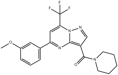 methyl 3-[3-(1-piperidinylcarbonyl)-7-(trifluoromethyl)pyrazolo[1,5-a]pyrimidin-5-yl]phenyl ether Structure