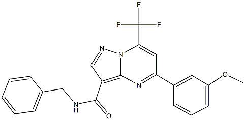 N-benzyl-5-(3-methoxyphenyl)-7-(trifluoromethyl)pyrazolo[1,5-a]pyrimidine-3-carboxamide Structure
