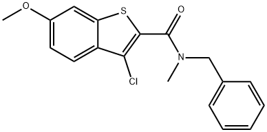 N-benzyl-3-chloro-6-methoxy-N-methyl-1-benzothiophene-2-carboxamide 구조식 이미지