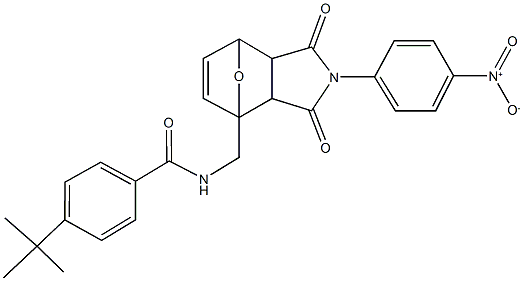 4-tert-butyl-N-[(4-{4-nitrophenyl}-3,5-dioxo-10-oxa-4-azatricyclo[5.2.1.0~2,6~]dec-8-en-1-yl)methyl]benzamide 구조식 이미지