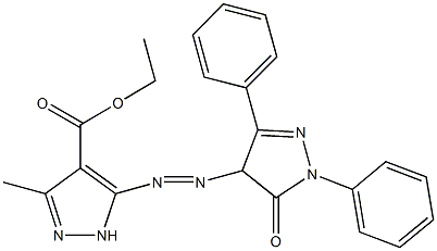 ethyl 3-methyl-5-[(5-oxo-1,3-diphenyl-4,5-dihydro-1H-pyrazol-4-yl)diazenyl]-1H-pyrazole-4-carboxylate 구조식 이미지