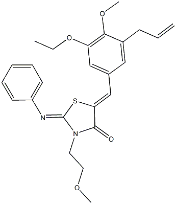 5-(3-allyl-5-ethoxy-4-methoxybenzylidene)-3-(2-methoxyethyl)-2-(phenylimino)-1,3-thiazolidin-4-one Structure