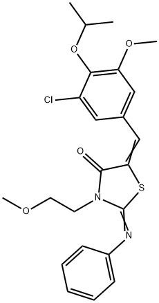 5-(3-chloro-4-isopropoxy-5-methoxybenzylidene)-3-(2-methoxyethyl)-2-(phenylimino)-1,3-thiazolidin-4-one Structure