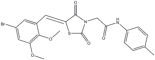 2-[5-(5-bromo-2,3-dimethoxybenzylidene)-2,4-dioxo-1,3-thiazolidin-3-yl]-N-(4-methylphenyl)acetamide Structure