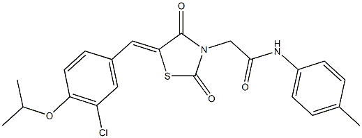 2-[5-(3-chloro-4-isopropoxybenzylidene)-2,4-dioxo-1,3-thiazolidin-3-yl]-N-(4-methylphenyl)acetamide 구조식 이미지