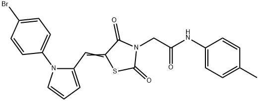 2-(5-{[1-(4-bromophenyl)-1H-pyrrol-2-yl]methylene}-2,4-dioxo-1,3-thiazolidin-3-yl)-N-(4-methylphenyl)acetamide Structure