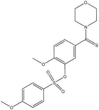 2-methoxy-5-(4-morpholinylcarbothioyl)phenyl 4-methoxybenzenesulfonate 구조식 이미지