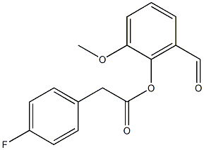 2-formyl-6-methoxyphenyl (4-fluorophenyl)acetate Structure