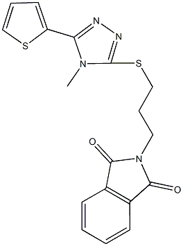 2-(3-{[4-methyl-5-(2-thienyl)-4H-1,2,4-triazol-3-yl]sulfanyl}propyl)-1H-isoindole-1,3(2H)-dione Structure