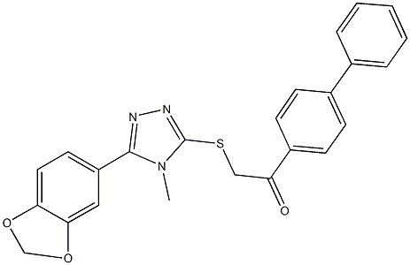 2-{[5-(1,3-benzodioxol-5-yl)-4-methyl-4H-1,2,4-triazol-3-yl]sulfanyl}-1-[1,1'-biphenyl]-4-ylethanone Structure