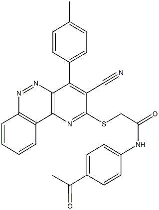 N-(4-acetylphenyl)-2-{[3-cyano-4-(4-methylphenyl)pyrido[3,2-c]cinnolin-2-yl]sulfanyl}acetamide Structure