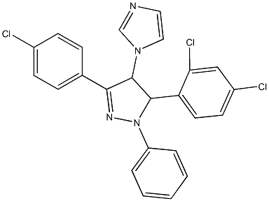 3-(4-chlorophenyl)-5-(2,4-dichlorophenyl)-4-(1H-imidazol-1-yl)-1-phenyl-4,5-dihydro-1H-pyrazole Structure