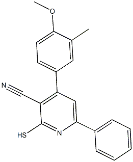 4-(4-methoxy-3-methylphenyl)-6-phenyl-2-sulfanylnicotinonitrile 구조식 이미지