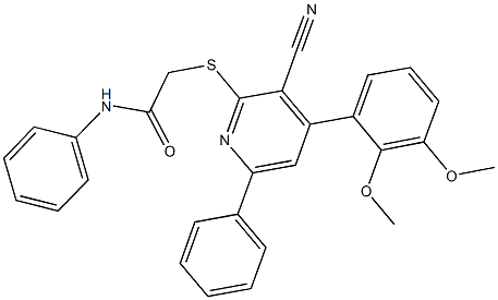 2-{[3-cyano-4-(2,3-dimethoxyphenyl)-6-phenylpyridin-2-yl]sulfanyl}-N-phenylacetamide Structure