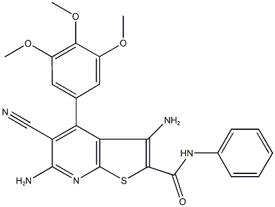 3,6-diamino-5-cyano-N-phenyl-4-(3,4,5-trimethoxyphenyl)thieno[2,3-b]pyridine-2-carboxamide Structure