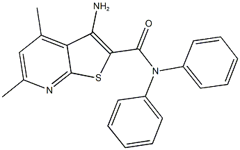 3-amino-4,6-dimethyl-N,N-diphenylthieno[2,3-b]pyridine-2-carboxamide Structure