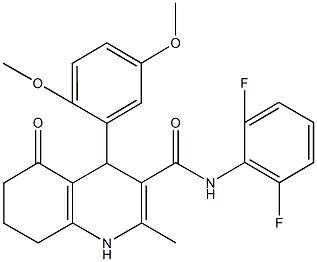 N-(2,6-difluorophenyl)-4-(2,5-dimethoxyphenyl)-2-methyl-5-oxo-1,4,5,6,7,8-hexahydro-3-quinolinecarboxamide Structure