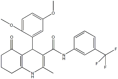 4-(2,5-dimethoxyphenyl)-2-methyl-5-oxo-N-[3-(trifluoromethyl)phenyl]-1,4,5,6,7,8-hexahydro-3-quinolinecarboxamide Structure