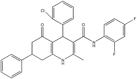 4-(2-chlorophenyl)-N-(2,4-difluorophenyl)-2-methyl-5-oxo-7-phenyl-1,4,5,6,7,8-hexahydro-3-quinolinecarboxamide Structure