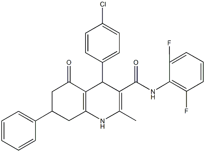 4-(4-chlorophenyl)-N-(2,6-difluorophenyl)-2-methyl-5-oxo-7-phenyl-1,4,5,6,7,8-hexahydro-3-quinolinecarboxamide Structure