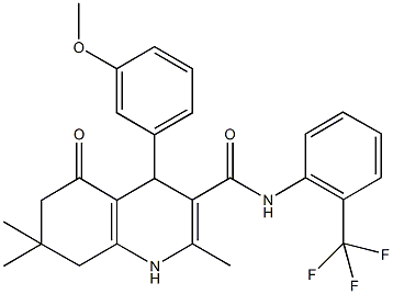 4-(3-methoxyphenyl)-2,7,7-trimethyl-5-oxo-N-[2-(trifluoromethyl)phenyl]-1,4,5,6,7,8-hexahydro-3-quinolinecarboxamide 구조식 이미지