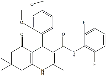 N-(2,6-difluorophenyl)-4-(2,3-dimethoxyphenyl)-2,7,7-trimethyl-5-oxo-1,4,5,6,7,8-hexahydro-3-quinolinecarboxamide 구조식 이미지