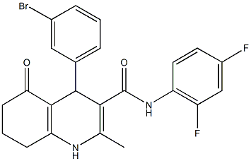 4-(3-bromophenyl)-N-(2,4-difluorophenyl)-2-methyl-5-oxo-1,4,5,6,7,8-hexahydro-3-quinolinecarboxamide Structure