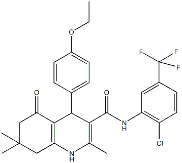 N-[2-chloro-5-(trifluoromethyl)phenyl]-4-(4-ethoxyphenyl)-2,7,7-trimethyl-5-oxo-1,4,5,6,7,8-hexahydro-3-quinolinecarboxamide 구조식 이미지