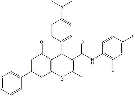 N-(2,4-difluorophenyl)-4-[4-(dimethylamino)phenyl]-2-methyl-5-oxo-7-phenyl-1,4,5,6,7,8-hexahydro-3-quinolinecarboxamide Structure