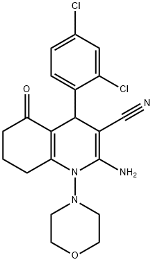 2-amino-4-(2,4-dichlorophenyl)-1-(4-morpholinyl)-5-oxo-1,4,5,6,7,8-hexahydro-3-quinolinecarbonitrile Structure