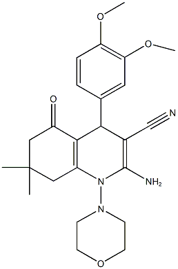 2-amino-4-(3,4-dimethoxyphenyl)-7,7-dimethyl-1-(4-morpholinyl)-5-oxo-1,4,5,6,7,8-hexahydro-3-quinolinecarbonitrile Structure