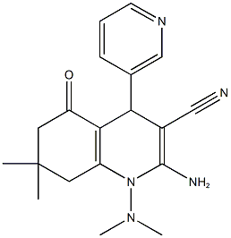 2-amino-1-(dimethylamino)-7,7-dimethyl-5-oxo-4-(3-pyridinyl)-1,4,5,6,7,8-hexahydro-3-quinolinecarbonitrile 구조식 이미지